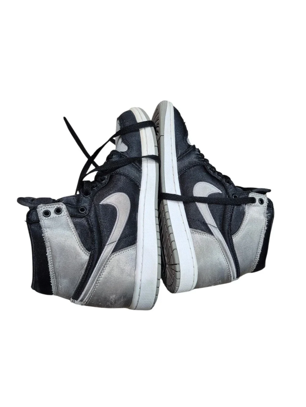 Nike Air Jordan 1 High Black and Silver Sneakers